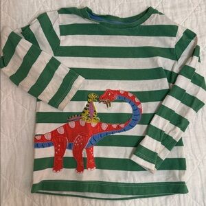 Mini Boden dinosaur striped shirt
